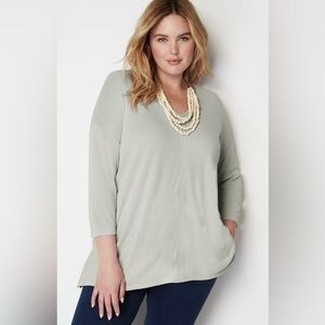 New! Pure Jill by J Jill Sandwashed Split Tunic Womens Size 4X Soft Marble